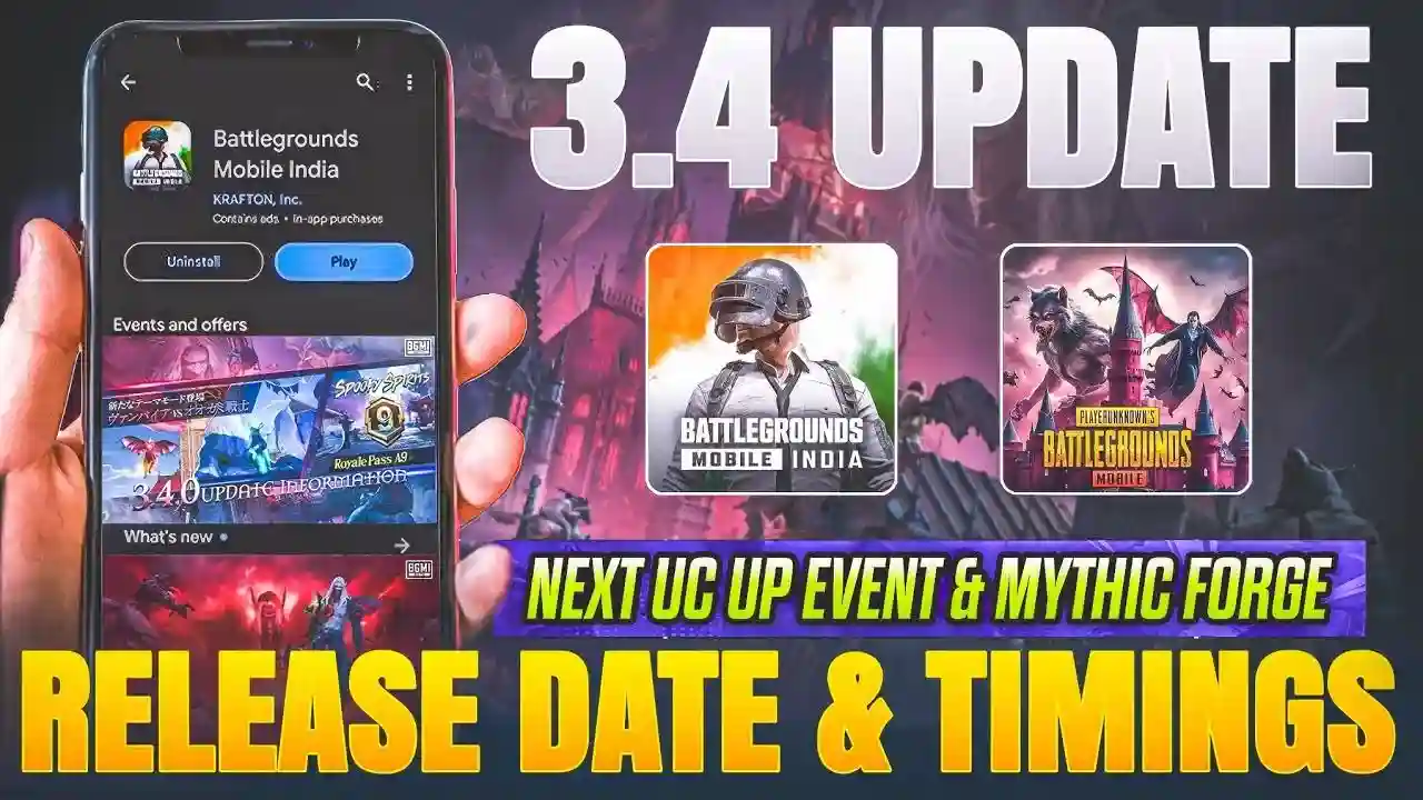 BGMI New Update 3.4 Release Date in India